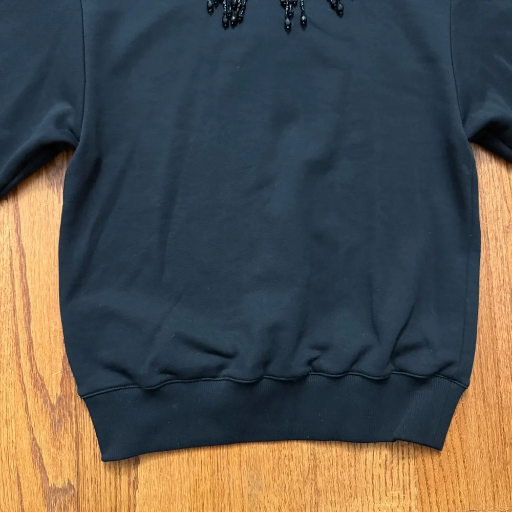 NWT Christopher Kane Beaded Embellished cotton sweatshirt in black size XS - Picture 7 of 16